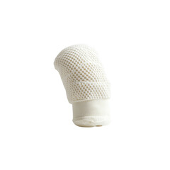 Off-White Knitted Elbow Pad, Close-up Studio Shot