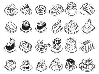 Finger Food Line Art Collection for Creative Projects