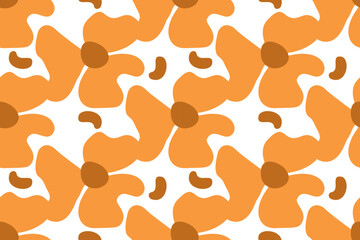 seamless pattern with leaves and flowers 