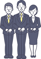 スーツ姿の人物3人のイラスト