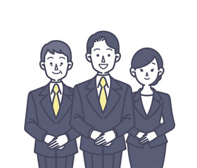 スーツ姿の人物3人のイラスト