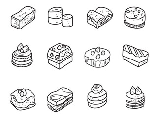 Finger Food Line Art Illustrations for Restaurant Branding
