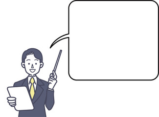 説明するビジネスマンのイラスト