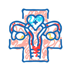 reproductive health gynecologist icon doodle illustration