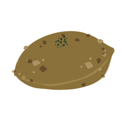 カレーパンのシンプルな手描きカラーイラスト