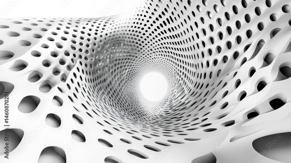 Poster a realistic 4k 3d background reveals spiraling architectural structure with repeating patterns creat