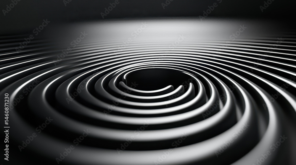 Poster realistic 4k side angle view of a mesmerizing 3d background featu spirals in continuous motion, crea