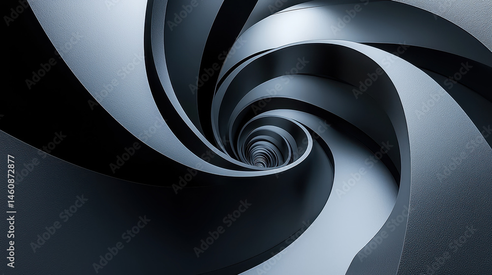 Aufkleber a realistic 4k 3d background shows a complex spiral composition, an abstract swirl that pulls the ey