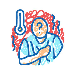 chronic fever no known cause disease symptom icon doodle illustration