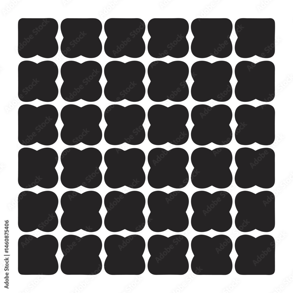 Aufkleber abstract geometric pattern created from a grid of interconnected rounded square shapes.