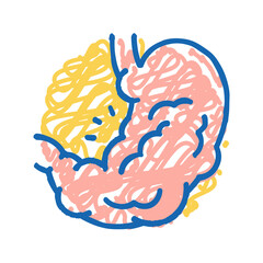 excessive gas bloating disease symptom icon doodle illustration
