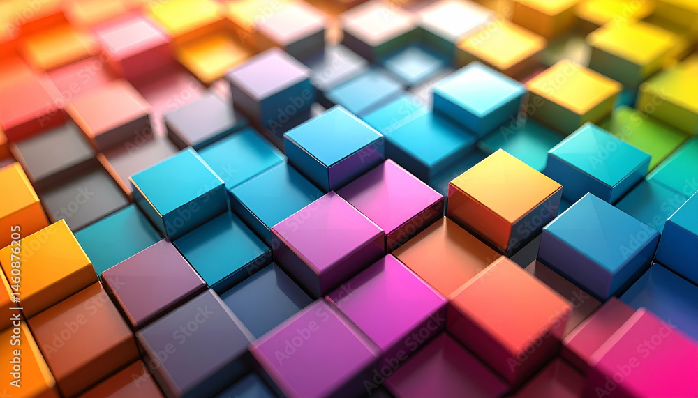 Poster abstract colorful block background