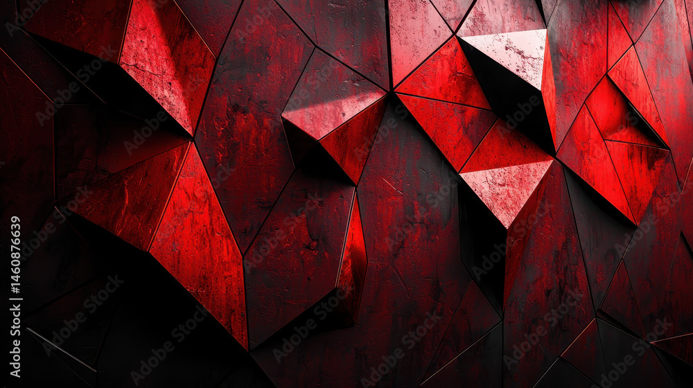 Poster striking 3d geometric shapes create a realistic abstract background in 4k resolution with a side ang