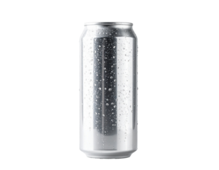 A can of energy drink standing upright, on a clean white background, PNG
