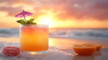 Sunset beach cocktail