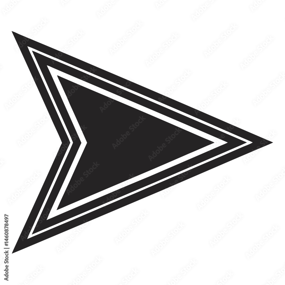 Poster black and white vector arrow symbol with geometric lines and modern design elements