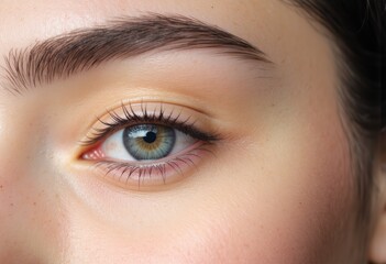 Fototapeta premium Close-up of a woman's eye highlighting natural beauty and vibrant colors