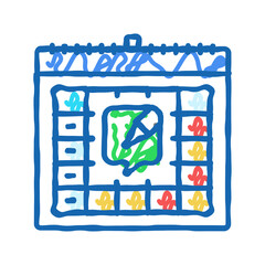 Fototapeta premium content calendar social media icon doodle illustration