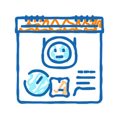 delivery scheduler autonomous icon doodle illustration