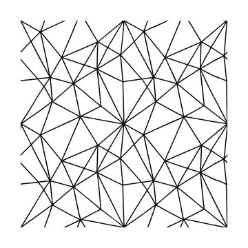 Geometric abstract pattern with black lines and triangular shapes on white background