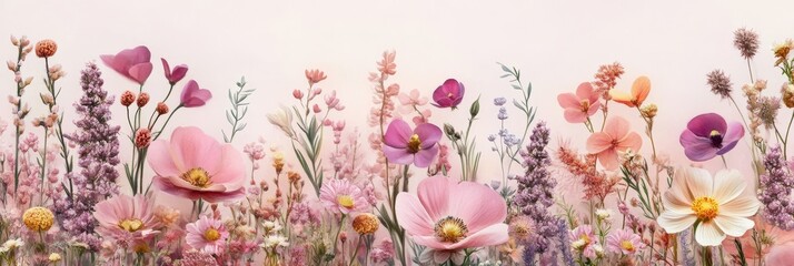Vertical Florals Digital Background, Generative AI