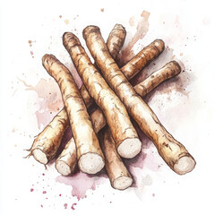 Root artfully displayed in painted style is feast for eyes