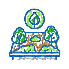 green roofs living icon doodle illustration