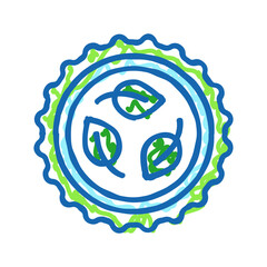 biodegradable product green living icon doodle illustration