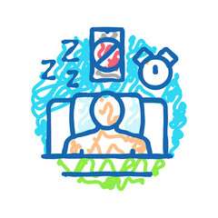 sleep hygiene mental health icon doodle illustration