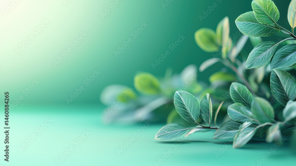 Poster this vibrant 4k 3d background features realistic greenery and soft light creating a serene and invit