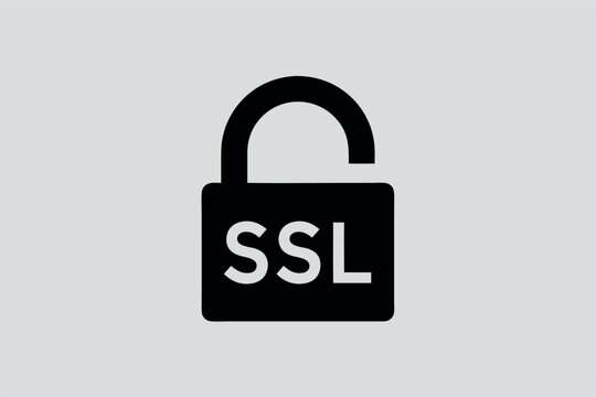 SSL Security Icon with Open Padlock &ndash; Data Protection Warning Concept