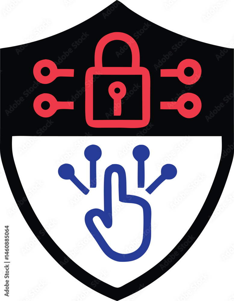 Poster secure digital network protected by fingerprint authentication and advanced cybersecurity measures