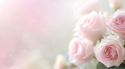  light pink roses in soft color and blur style for background. sweet color roses flowers in pastel tone with blurred style for background pattern texture. sweet color flower petals in soft color 