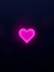 A glowing pink heart symbolizing love and affection against a dark, misty background.