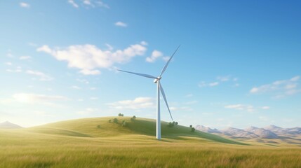 windmill on grassland background
