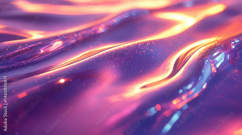 Poster a vibrant, realistic 4k background featu a mesmerizing side angle view of flowing, colorful textures