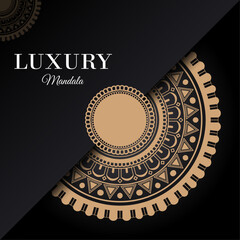 Luxury Golden Mandala Design on Black Background – Elegant Ornamental Art
