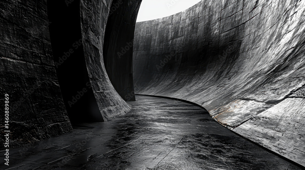 Poster a realistic 4k side angle view showcases a dark 3d rendered background with abstract visual poetry c
