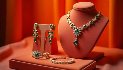 necklace and earrings with jewelry