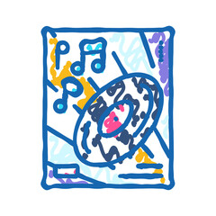 funk disco party icon doodle illustration