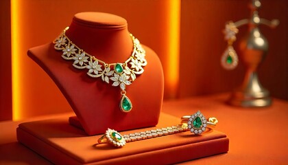 necklace and earrings with jewelry