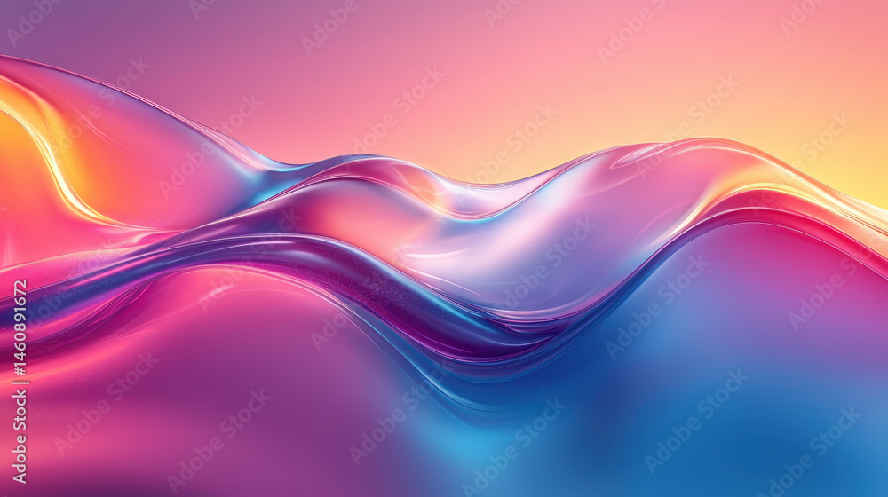Poster vivid 4k background with smooth realistic curves flowing in a mesmerizing side angle perspective sho