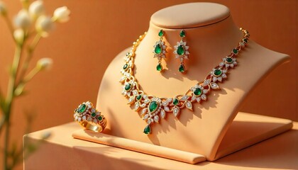 necklace and earrings with jewelry