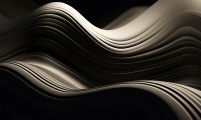 Abstract Waves of Light and Shadow in Smooth Flowing Form