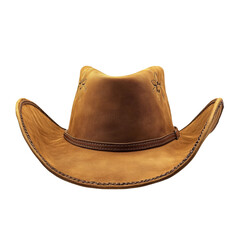 Detailed leather cowboy hat with stars, embodying rural style and timeless fashion on clean setting