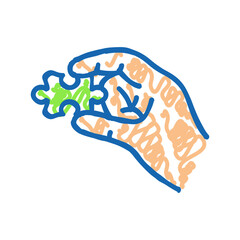 puzzle hand jigsaw icon doodle illustration