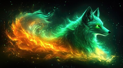Fiery Fox in Neon Glow