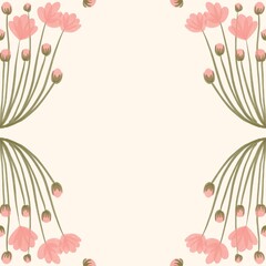 Seamless watercolour and unique floral pattern background for covers, notes, Soft backgrounds colour. Watercolour art work. Flower stalk. Pink flower.