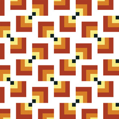 A pattern of squares in orange and black