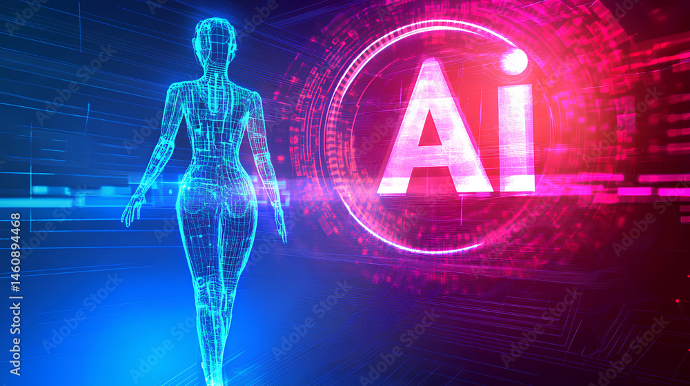 Poster the text ai agent on a neon cyberspace background symbolizing agentic autonomy and future autonomous